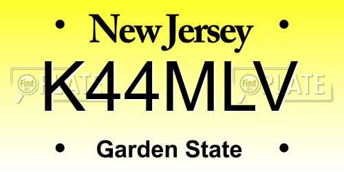 K44MLV New Jersey License Plate