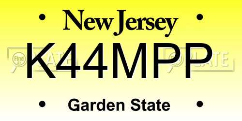 K44MPP New Jersey License Plate