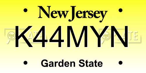 K44MYN New Jersey License Plate