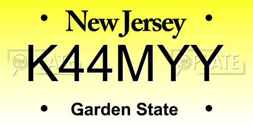 K44MYY New Jersey License Plate