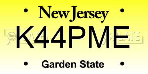 K44PME New Jersey License Plate