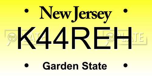 K44REH New Jersey License Plate