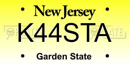 K44STA New Jersey License Plate