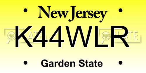 K44WLR New Jersey License Plate