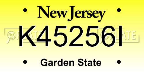 K45256I New Jersey License Plate