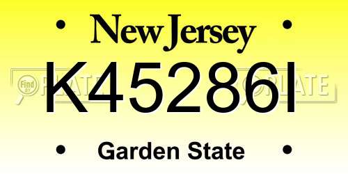 K45286I New Jersey License Plate