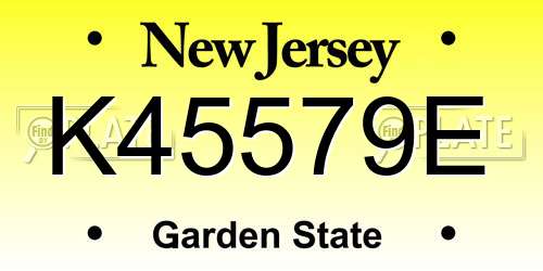 K45579E New Jersey License Plate