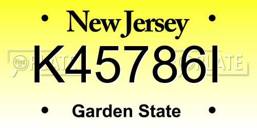 K45786I New Jersey License Plate