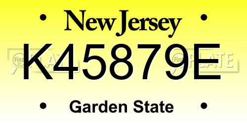 K45879E New Jersey License Plate