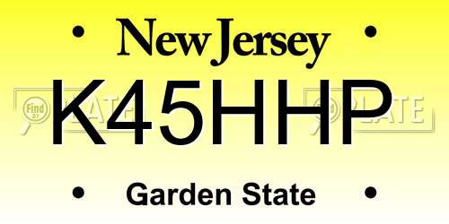 K45HHP New Jersey License Plate