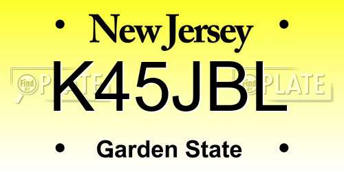 K45JBL New Jersey License Plate