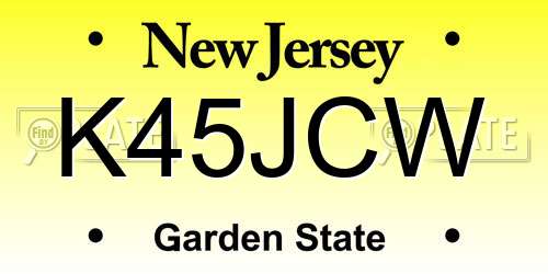 K45JCW New Jersey License Plate