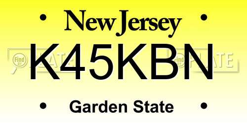 K45KBN New Jersey License Plate