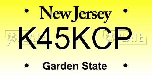 K45KCP New Jersey License Plate