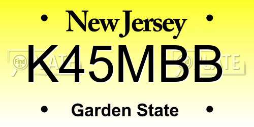 K45MBB New Jersey License Plate