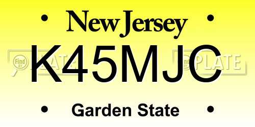 K45MJC New Jersey License Plate