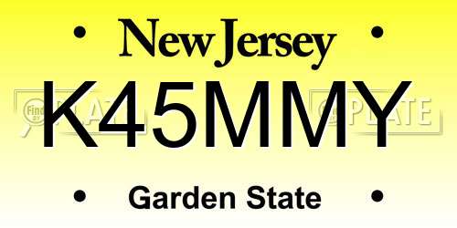 K45MMY New Jersey License Plate