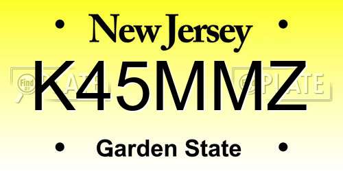 K45MMZ New Jersey License Plate