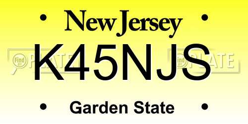 K45NJS New Jersey License Plate