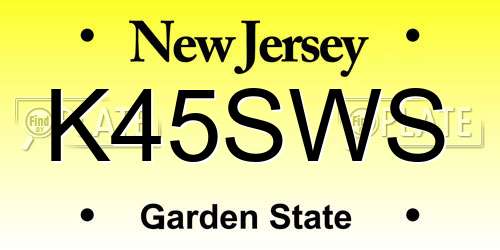 K45SWS New Jersey License Plate