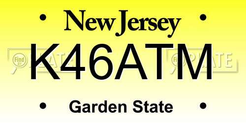K46ATM New Jersey License Plate