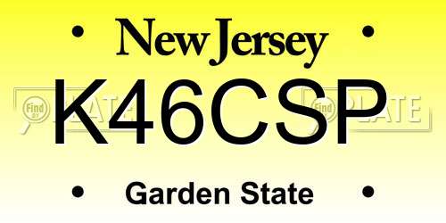 K46CSP New Jersey License Plate