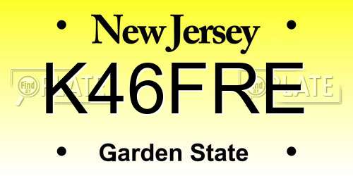 K46FRE New Jersey License Plate