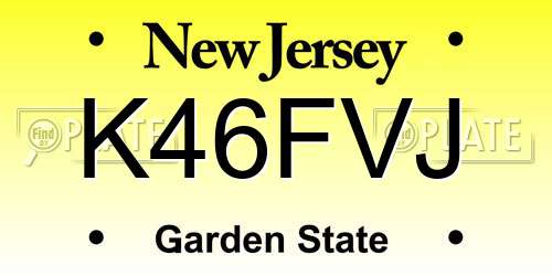 K46FVJ New Jersey License Plate