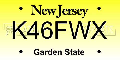K46FWX New Jersey License Plate