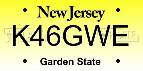 K46GWE New Jersey License Plate