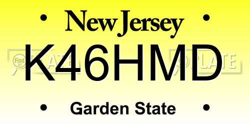 K46HMD New Jersey License Plate