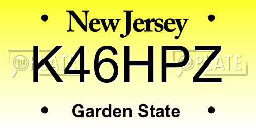 K46HPZ New Jersey License Plate