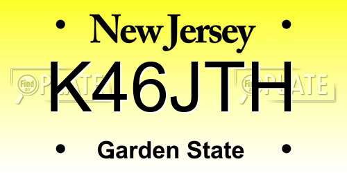 K46JTH New Jersey License Plate
