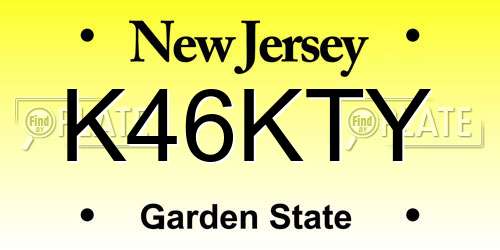 K46KTY New Jersey License Plate