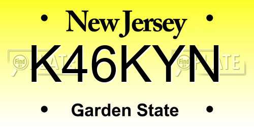 K46KYN New Jersey License Plate