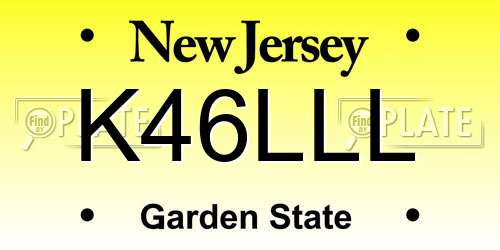 K46LLL New Jersey License Plate