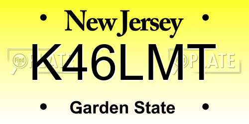 K46LMT New Jersey License Plate