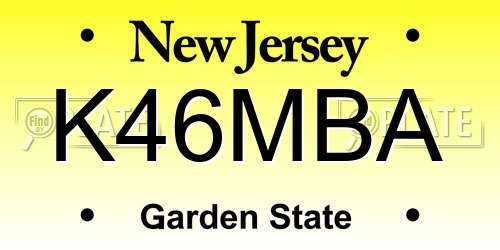 K46MBA New Jersey License Plate