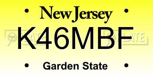 K46MBF New Jersey License Plate