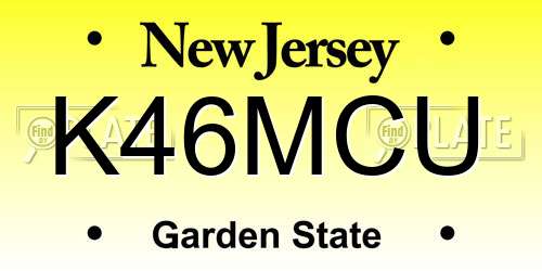 K46MCU New Jersey License Plate
