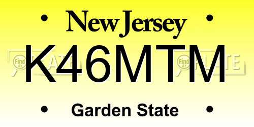 K46MTM New Jersey License Plate