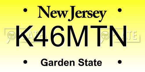 K46MTN New Jersey License Plate