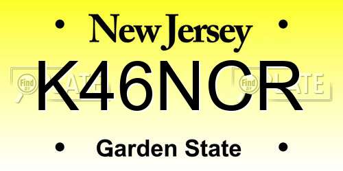 K46NCR New Jersey License Plate