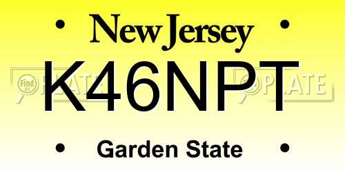 K46NPT New Jersey License Plate