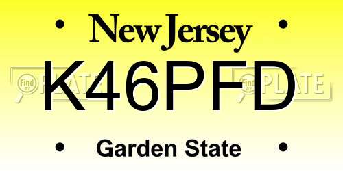 K46PFD New Jersey License Plate