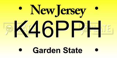 K46PPH New Jersey License Plate