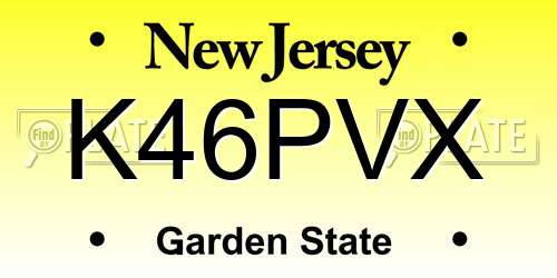 K46PVX New Jersey License Plate