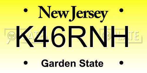 K46RNH New Jersey License Plate