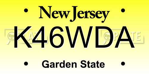 K46WDA New Jersey License Plate