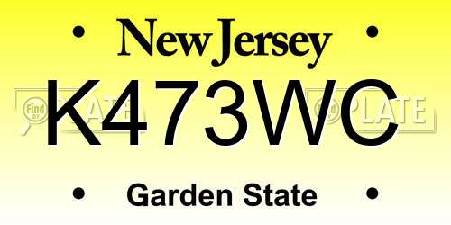 K473WC New Jersey License Plate